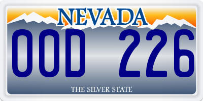 NV license plate 00D226