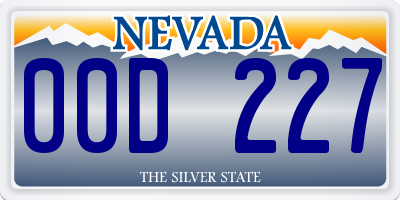 NV license plate 00D227