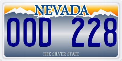 NV license plate 00D228