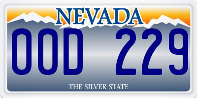 NV license plate 00D229