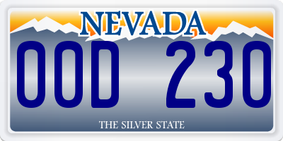 NV license plate 00D230