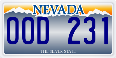 NV license plate 00D231