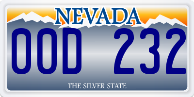 NV license plate 00D232