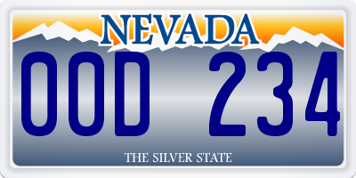 NV license plate 00D234