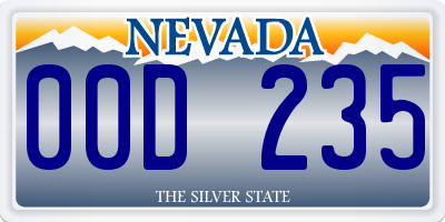 NV license plate 00D235