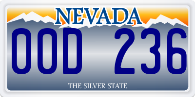 NV license plate 00D236