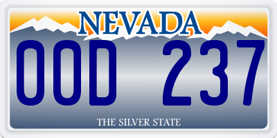 NV license plate 00D237