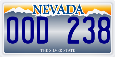 NV license plate 00D238