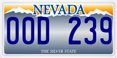 NV license plate 00D239