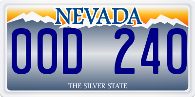 NV license plate 00D240