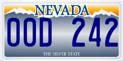 NV license plate 00D242