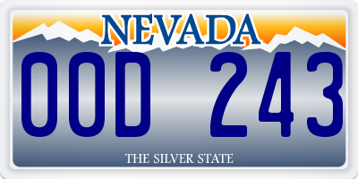 NV license plate 00D243