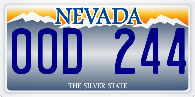 NV license plate 00D244