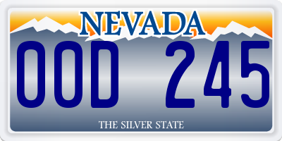 NV license plate 00D245