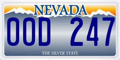 NV license plate 00D247