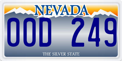 NV license plate 00D249