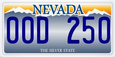 NV license plate 00D250