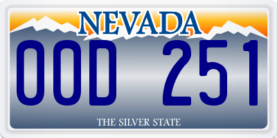 NV license plate 00D251