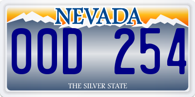 NV license plate 00D254