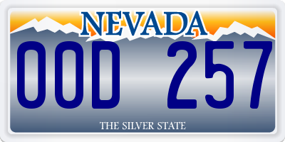 NV license plate 00D257