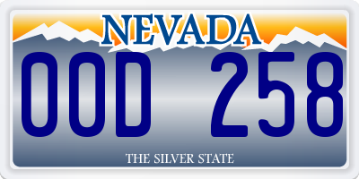 NV license plate 00D258