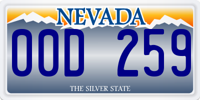 NV license plate 00D259