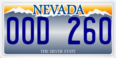 NV license plate 00D260