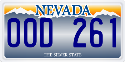 NV license plate 00D261