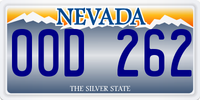 NV license plate 00D262