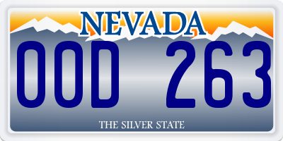 NV license plate 00D263