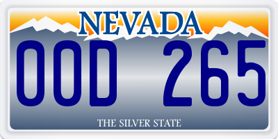 NV license plate 00D265