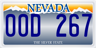 NV license plate 00D267