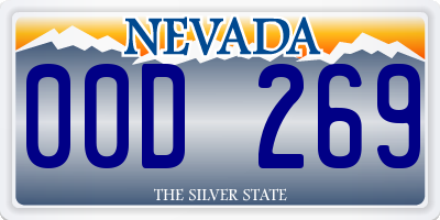 NV license plate 00D269