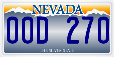 NV license plate 00D270