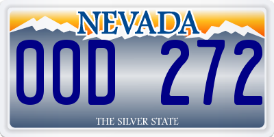 NV license plate 00D272