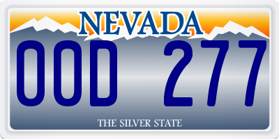 NV license plate 00D277