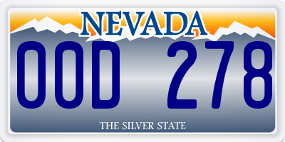 NV license plate 00D278