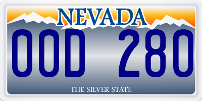 NV license plate 00D280