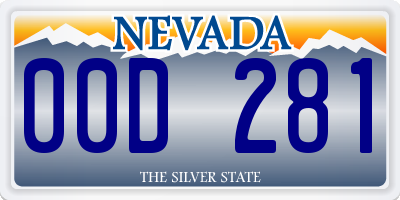 NV license plate 00D281