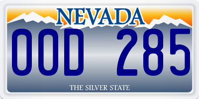 NV license plate 00D285