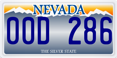 NV license plate 00D286