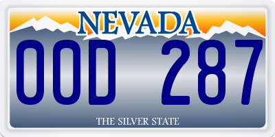 NV license plate 00D287