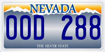 NV license plate 00D288