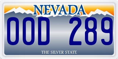 NV license plate 00D289