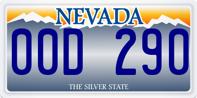 NV license plate 00D290