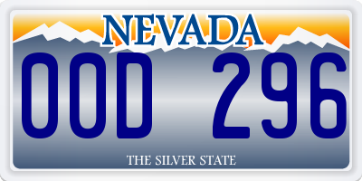 NV license plate 00D296