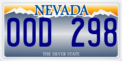 NV license plate 00D298