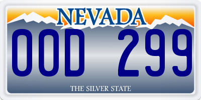 NV license plate 00D299