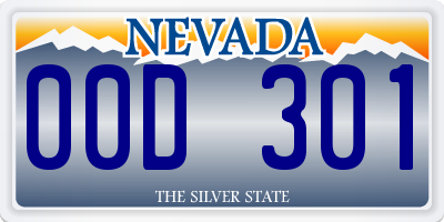 NV license plate 00D301