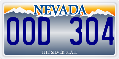 NV license plate 00D304